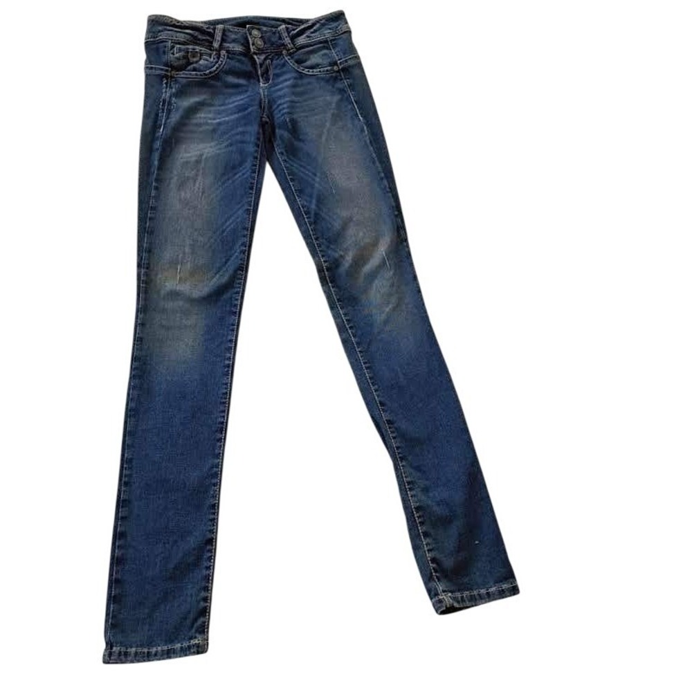 VTG 90s United Colors of Benetton Italy Low Rise Skinny Jeans 27x32 Y2K Mid Wash